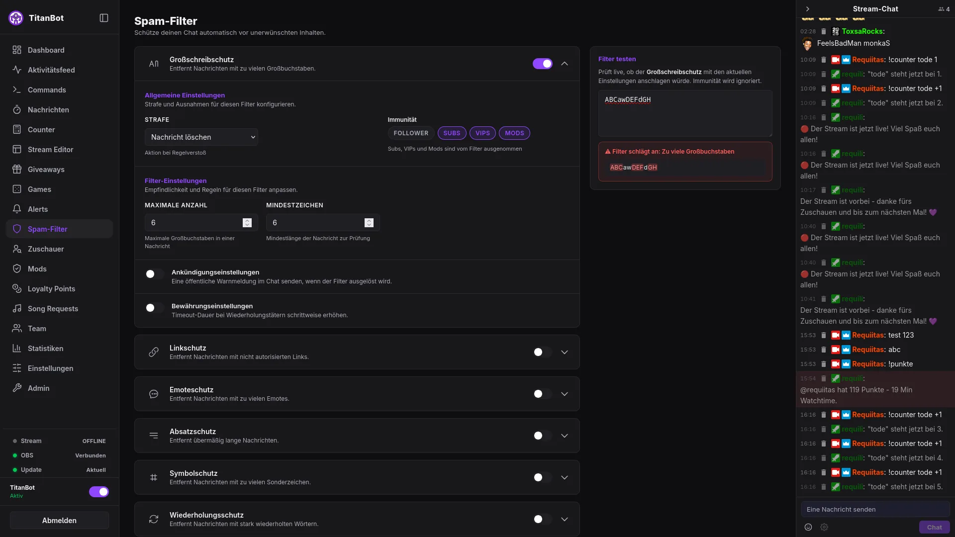 Spam-Filter: 8 Filtertypen konfigurieren und live gegen echte Nachrichten testen